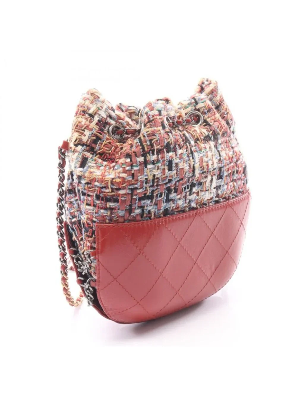 Chanel Shoulder Bag Gabriel de Drawstring Chain Multi Fabric Leather de Small